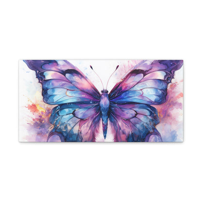 Blue & Purple Butterfly Alcohol Ink Canvas Art | Butterfly Decor | Wall Art | Wall Print