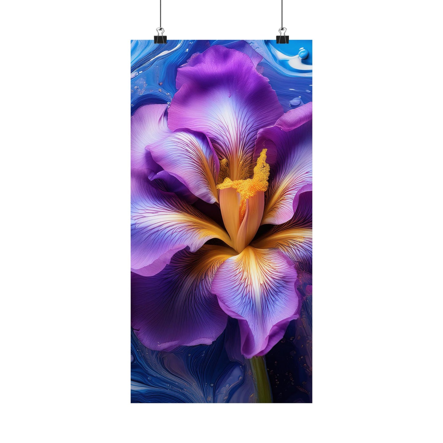 Abstract Floral Iris Wall Art Print | Style 4 | Wall Print | Botanical Wall Art