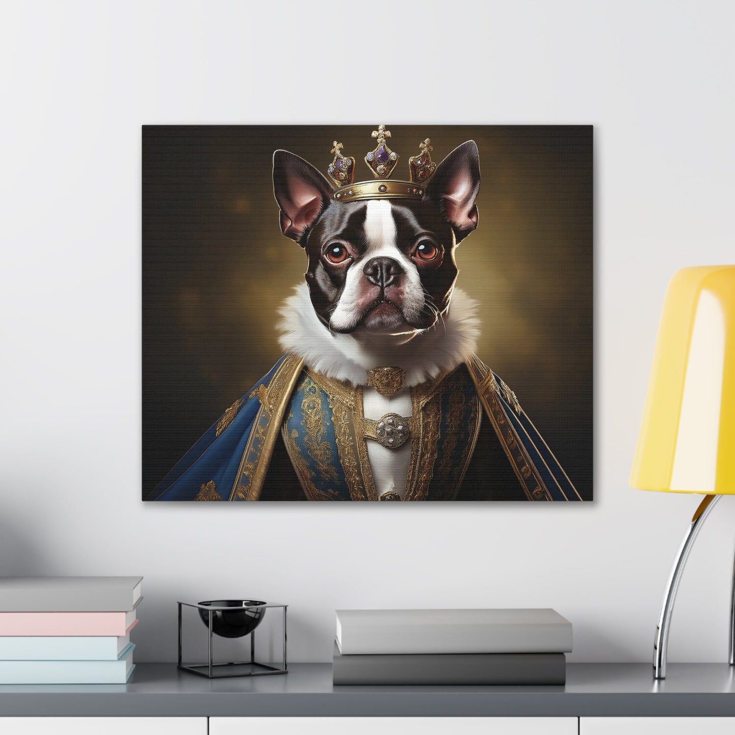 Boston Terrier Renaissance Pet Portrait on Canvas, wall print, wall art, dog portrait, dog art