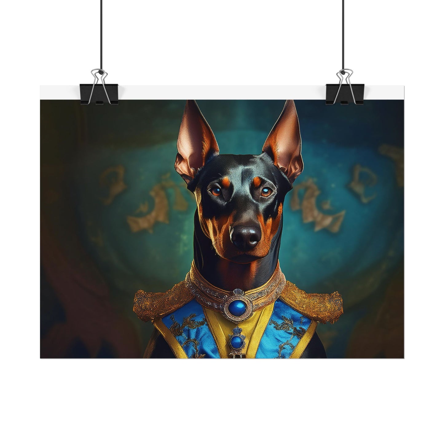 Doberman Pinscher Renaissance  Dog Pet Portrait Print | Wall Art | Wall Print | Dog Art