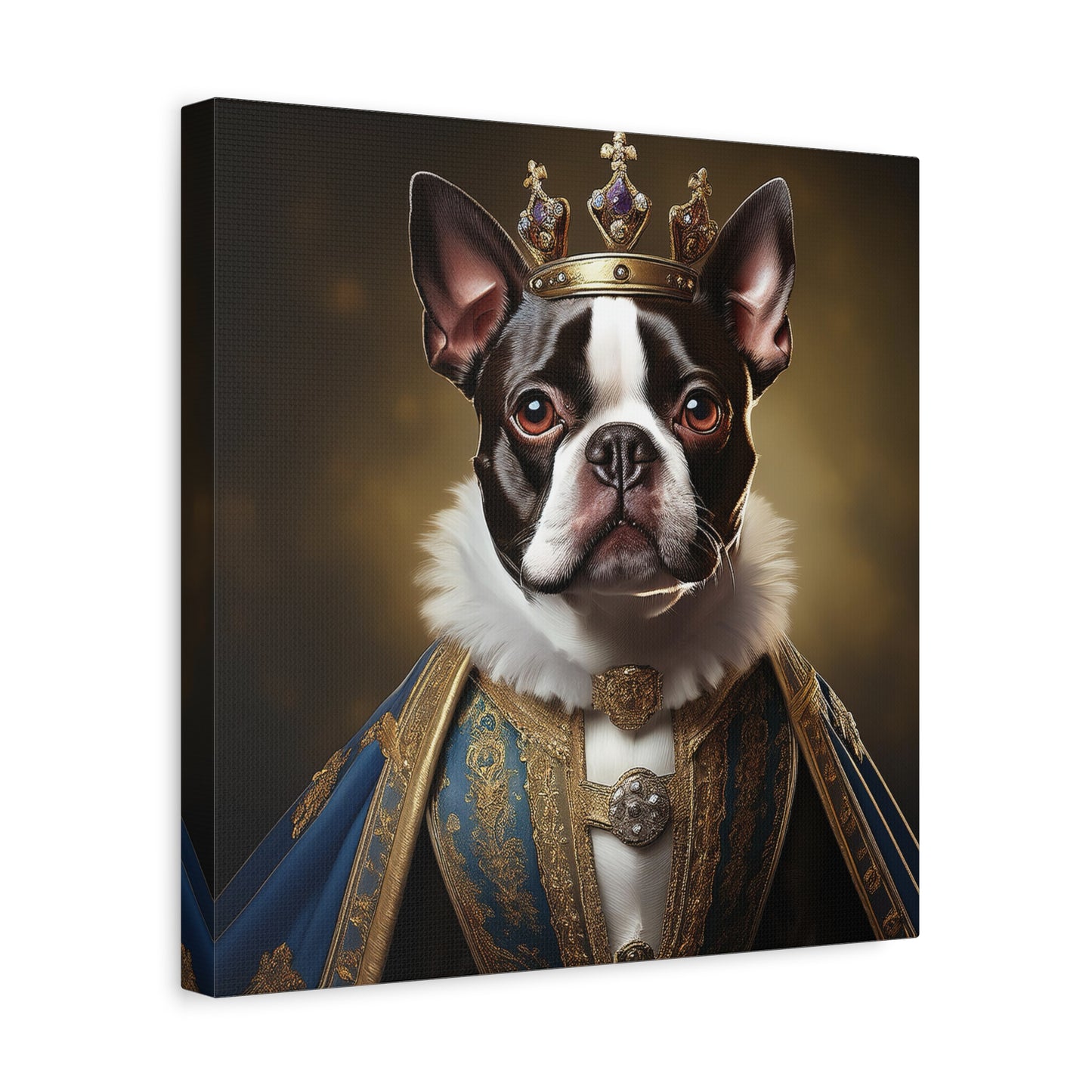 Boston Terrier Renaissance Pet Portrait on Canvas, wall print, wall art, dog portrait, dog art
