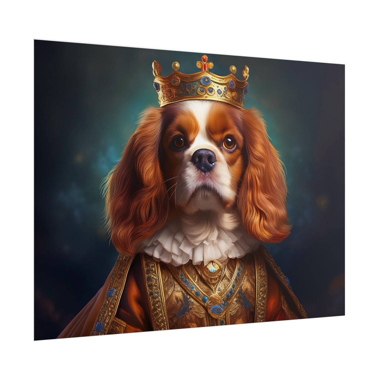 Cavalier King Charles Spaniel Art Pet Portrait Print, Renaissance, Wall Print, Wall Art