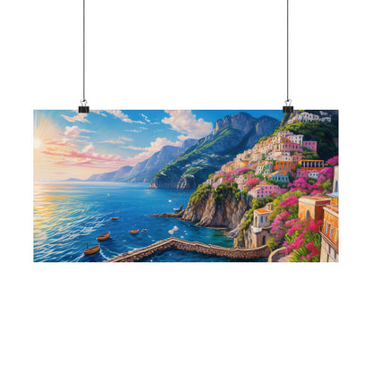 Amalfi Coast Italy Coastal Print | Style 4 | Wall Art | Wall Print