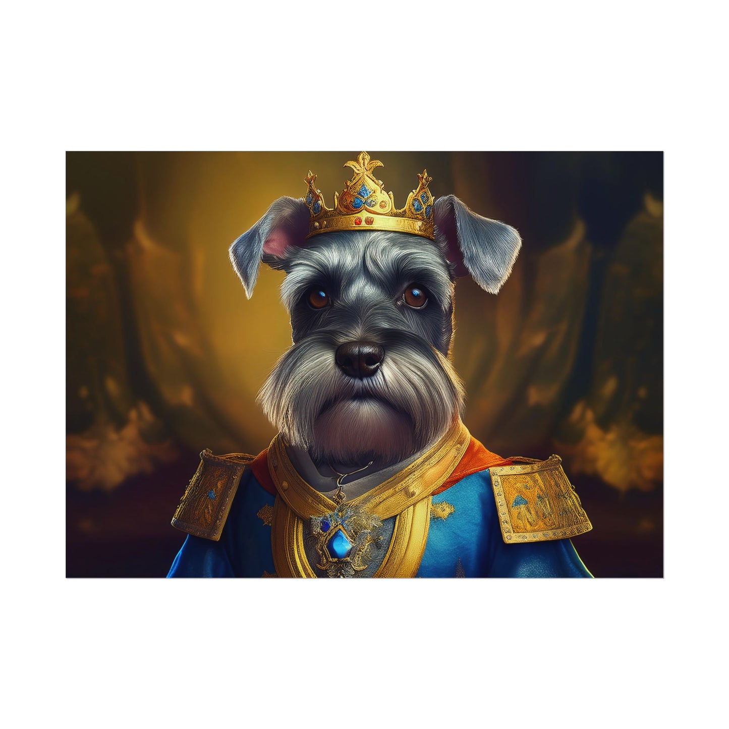 Miniature Schnauzer Dog Renaissance Pet Portrait Art Print | Wall Art | Wall Print