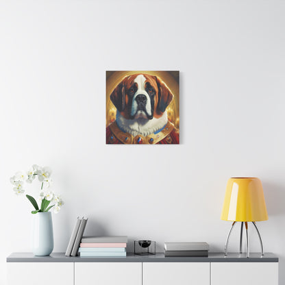 St Bernard Renaissance Portrait - Premium Canvas Wall Art, Dog Portrait, Unique Wall Print