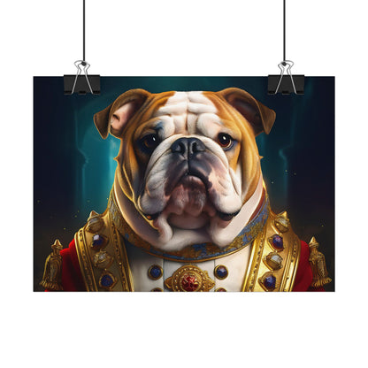 English Bulldog Renaissance  Dog Pet Portrait Print | Wall Art | Wall Print