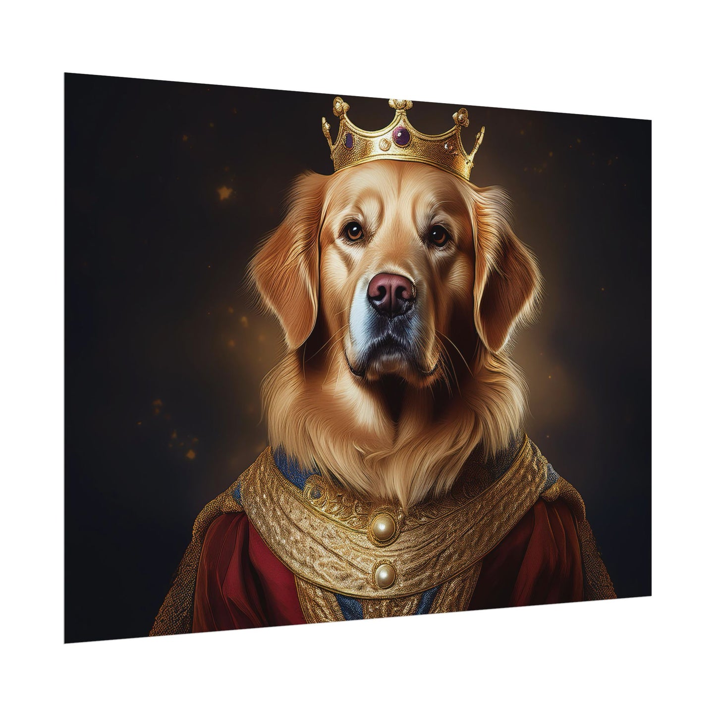 Golden Retriever Renaissance Dog Portrait  Art Print, Wall Decor Gift, Animal Lover Home Decor, Dog Wall Art