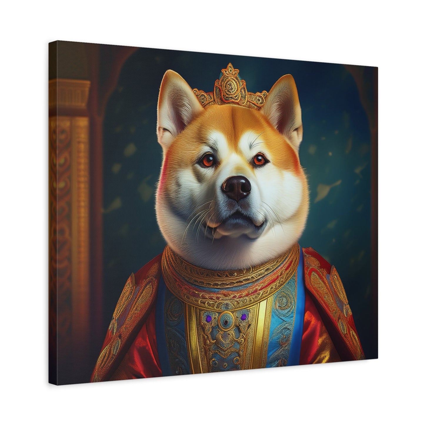 Shiba Renaissance Pet Portrait on Canvas, wall art, wall print, dog portrait, dog art