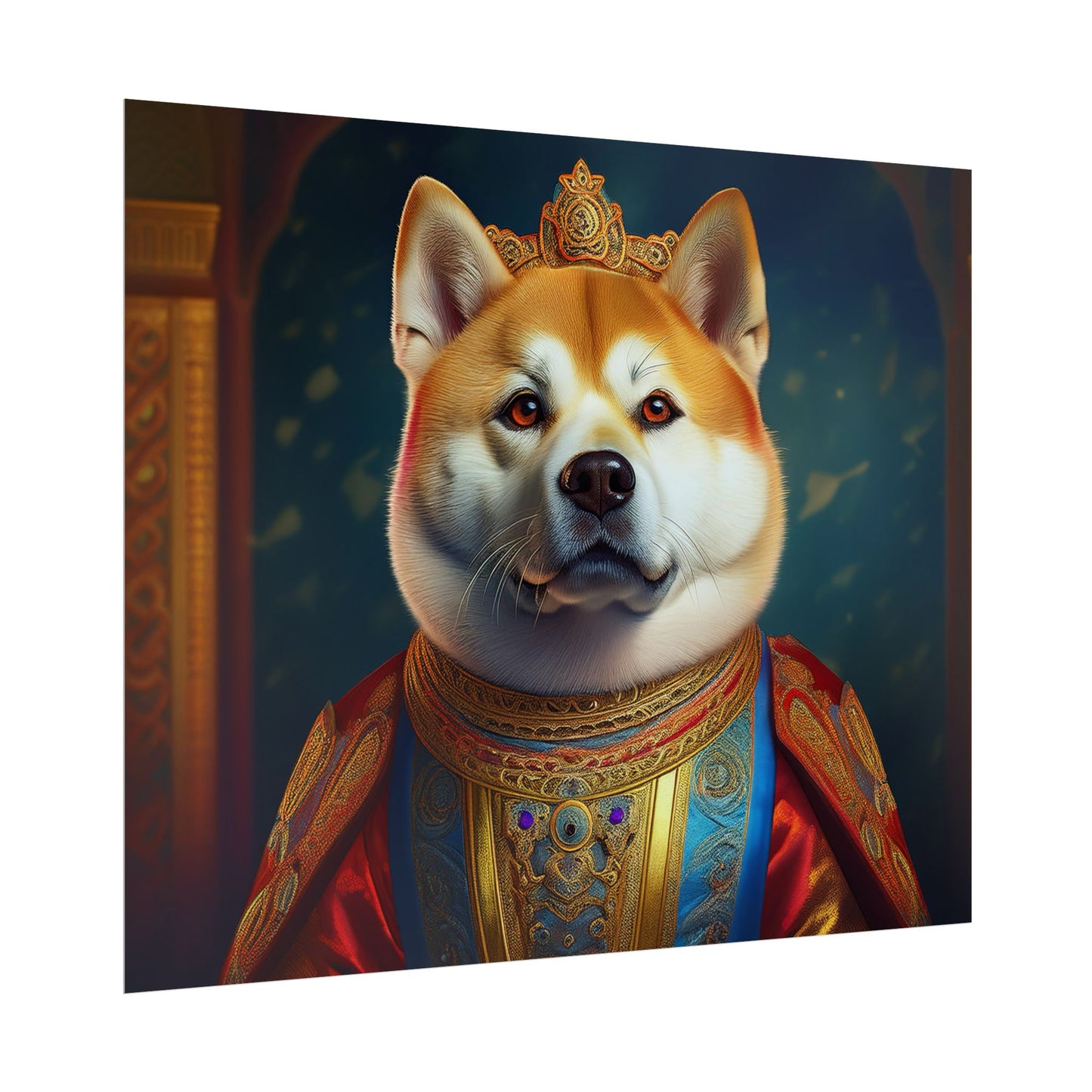 Shiba Dog Renaissance Portrait Print,  Art Print, Wall Decor Gift, Animal Lover Home Decor, wall prints, wall art