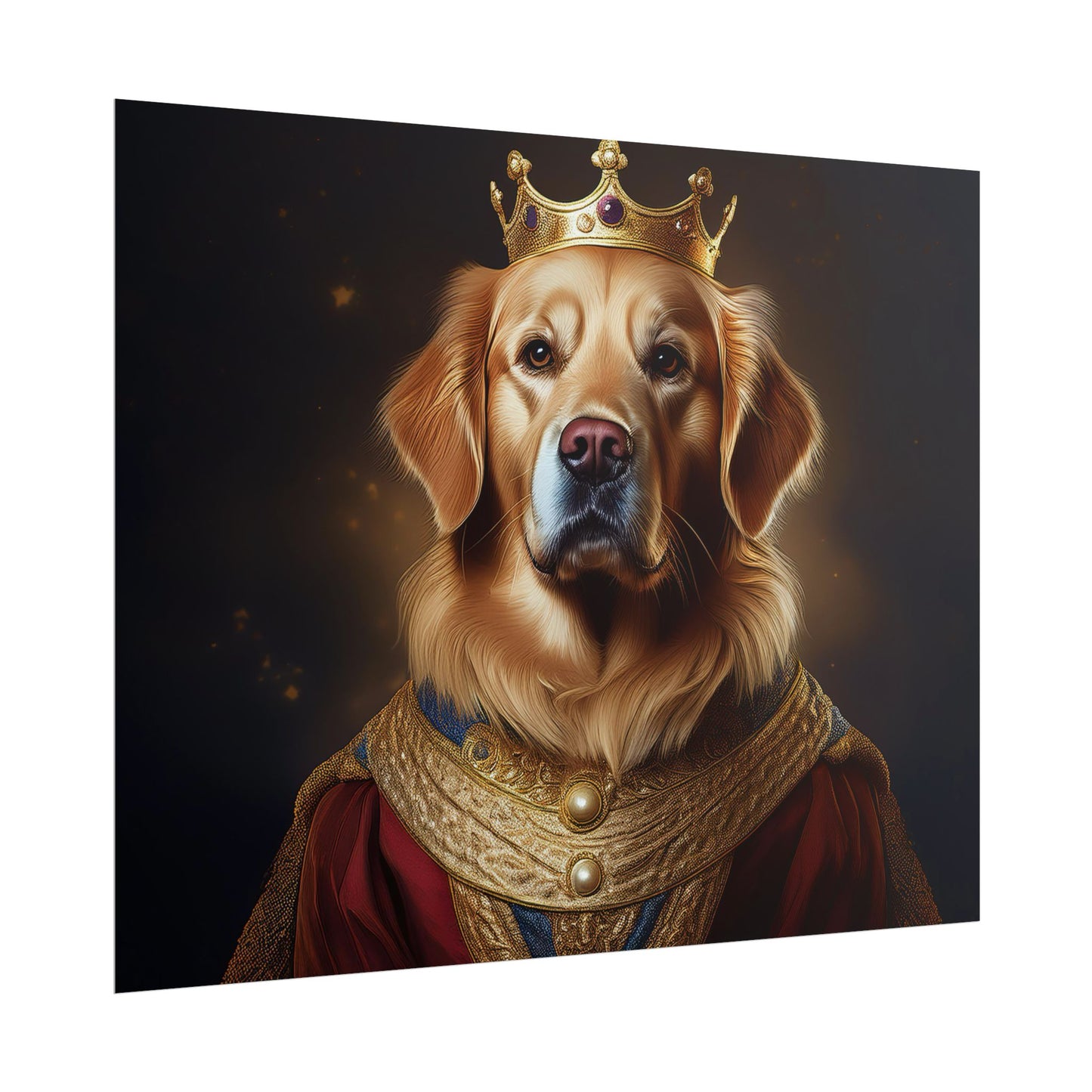 Golden Retriever Renaissance Dog Portrait  Art Print, Wall Decor Gift, Animal Lover Home Decor, Dog Wall Art