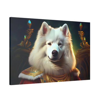 Regal Samoyed Canvas Art, Pet Wall Decor, Dog Portrait, Unique Home Decor, Animal Lover Gift, Noble Canine Wall Art