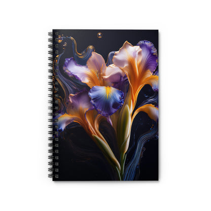 Abstract Iris 1 Floral Spiral Notebook, journaling, notes, diary, sketchbook