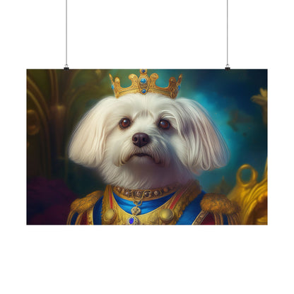 Maltese Renaissance Dog Portrait Wall Print | Art Print | Wall Decor | Dog Wall Art
