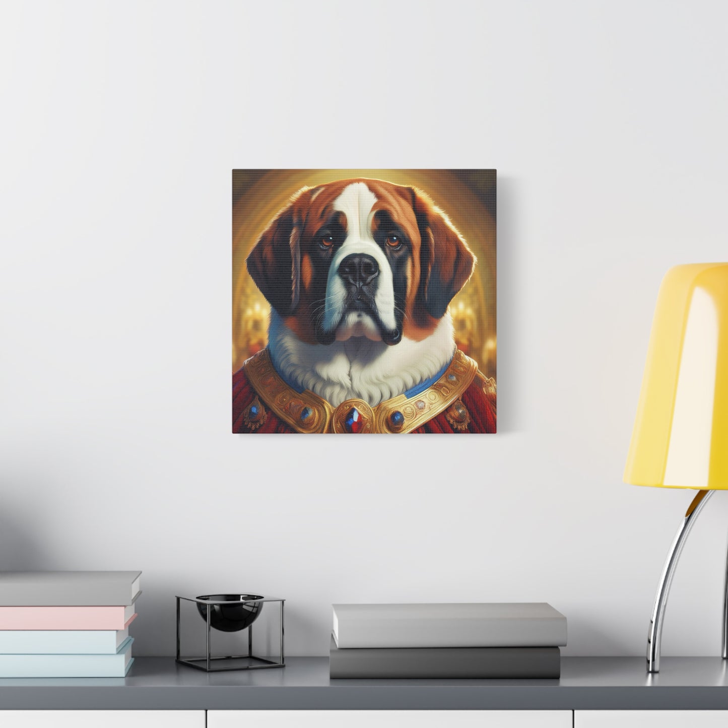St Bernard Renaissance Portrait - Premium Canvas Wall Art, Dog Portrait, Unique Wall Print