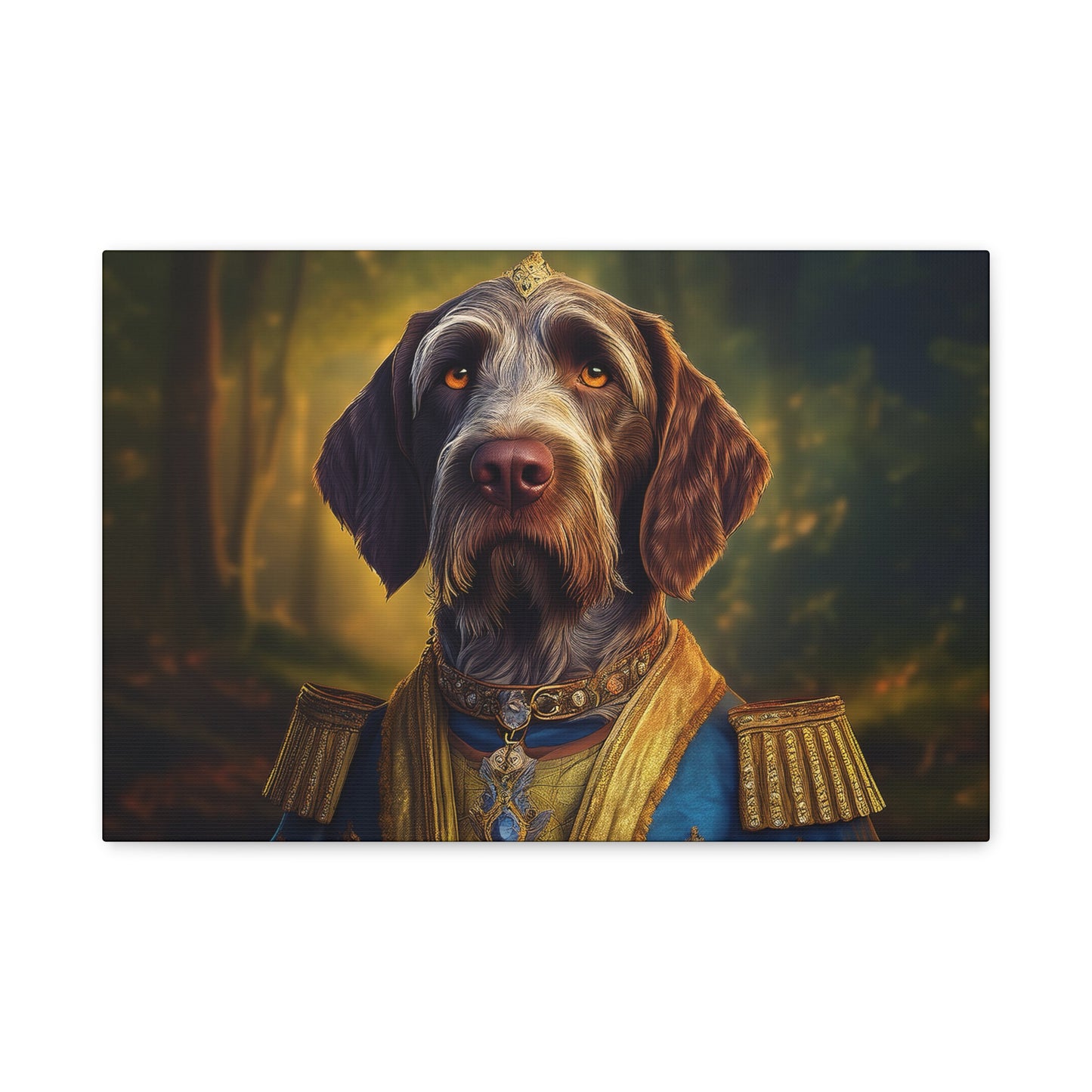 German Wirehaired Pointer Dog Pet Portrait Renaissance - Canvas, wall art, wall print, dog portrait, dog art