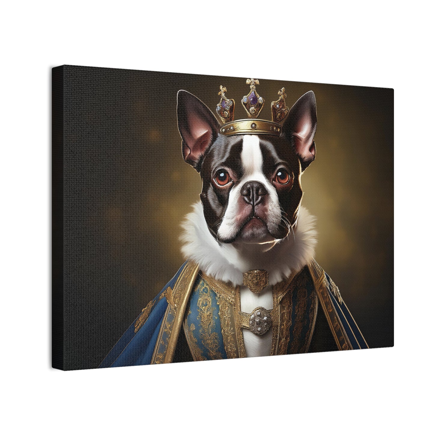 Boston Terrier Renaissance Pet Portrait on Canvas, wall print, wall art, dog portrait, dog art