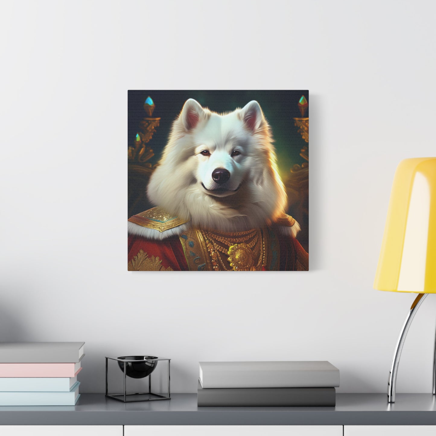 Samoyed Renaissance Pet Portrait on Canvas, wall art, wall print, dog portrait, dog art