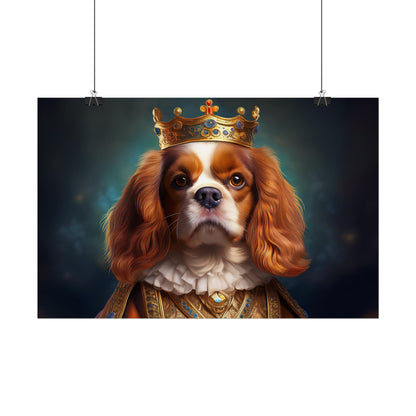 Cavalier King Charles Spaniel Art Pet Portrait Print, Renaissance, Wall Print, Wall Art