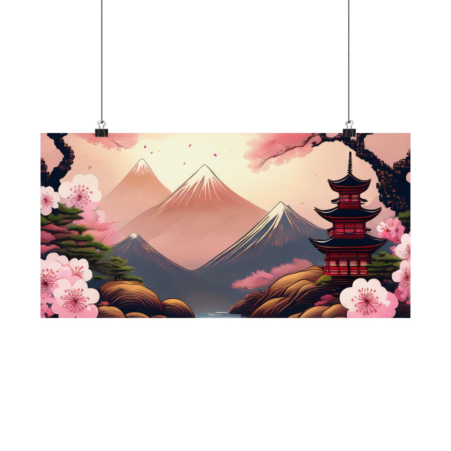Japanese Cherry Blossom Wall Art Print | Wall Art | Wall Print | Japanese Wall Art