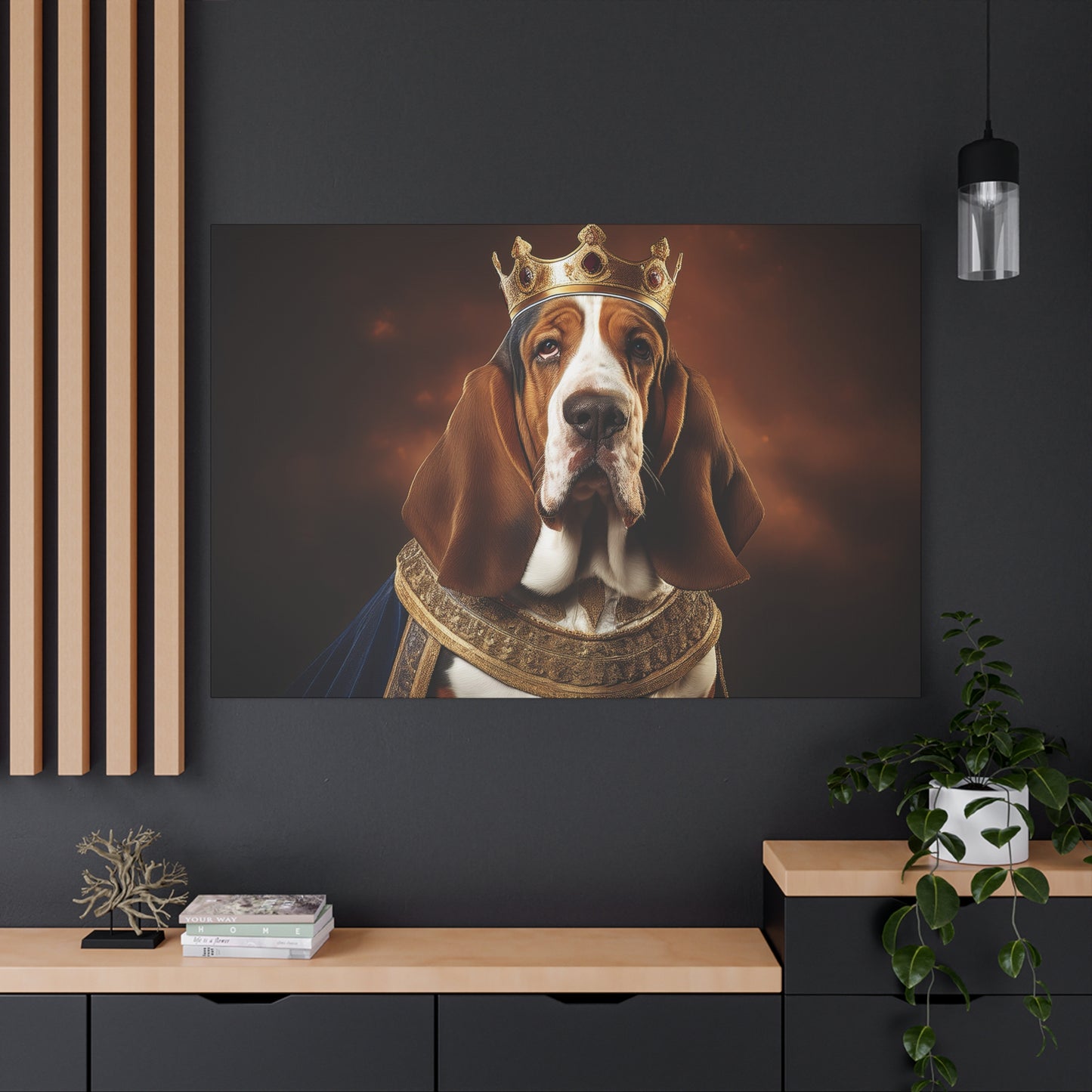 Bassett Hound Renaissance Pet Portrait on Canvas | Wall art | wall print | Dog Art