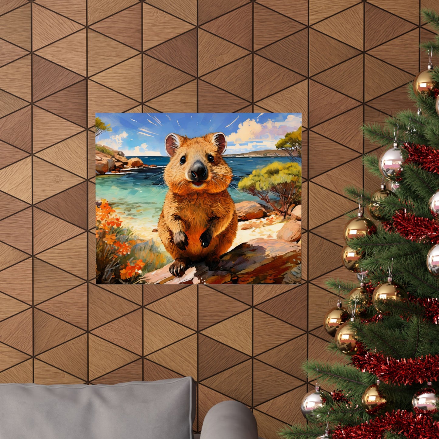 Quokkas at Rottnest Island Western Australia Print |  Unique Painting Print | Style 1 | Wall Art | Wall Print