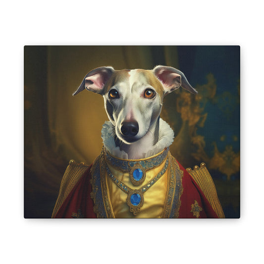 Whippet Pet Portrait Renaissance Print - Canvas, wall art, wall print, dog portrait, dog art