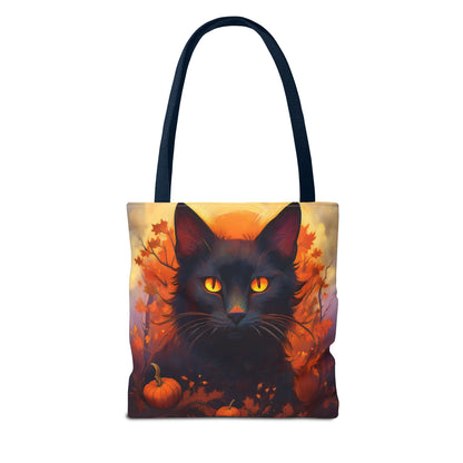 Spooky Black Cat Halloween Tote Bag, Halloween Home Decor Candy Bag, Ultimate Trick or Treat Bag