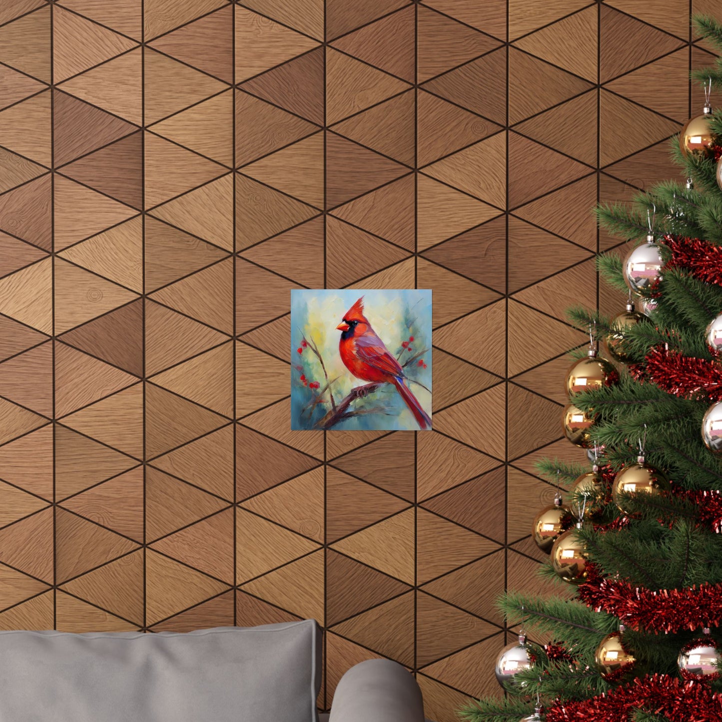Cardinal Oil Painting Print | Wall Art | Wall Print | Bird Art