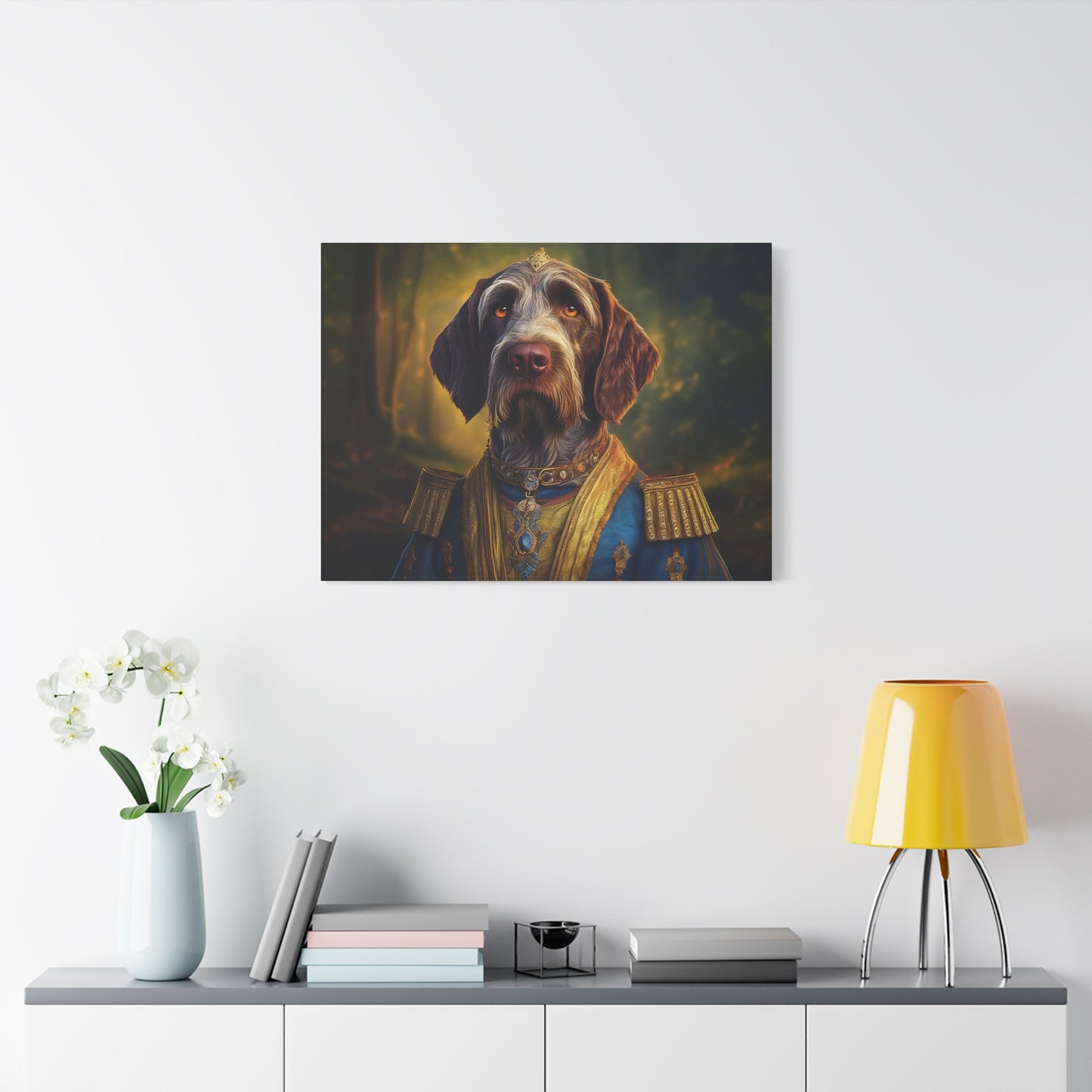 German Wirehaired Pointer Dog Pet Portrait Renaissance - Canvas, wall art, wall print, dog portrait, dog art
