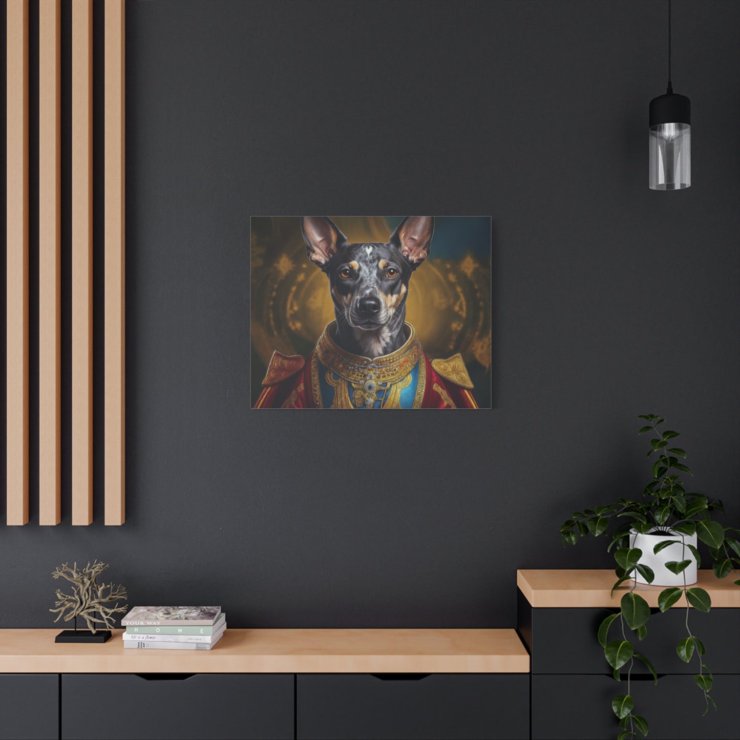 Peruvian Inca Orchid Renaissance Dog Portrait on Canvas, Pet Lover Gift, Home Decor, Unique Wall Art, Dog Birthday Present, Animal Wall Art