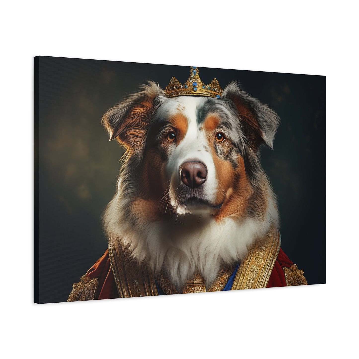 Australian Shepherd Pet Portrait Renaissance - Canvas, wall art, wall print, dog art, dog print