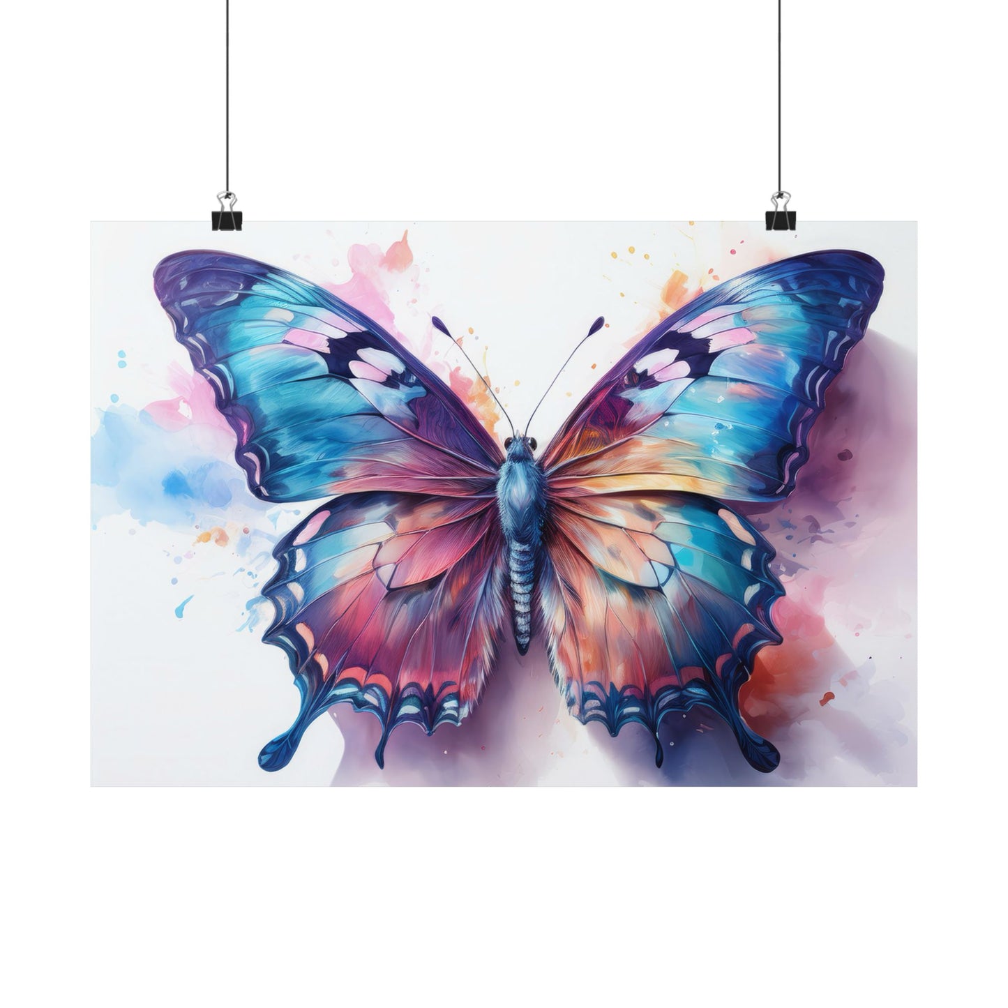 Teal, Blue & Purple Butterfly Alcohol Ink Wall Art |  Butterfly wall art | Wall Art | Wall Print