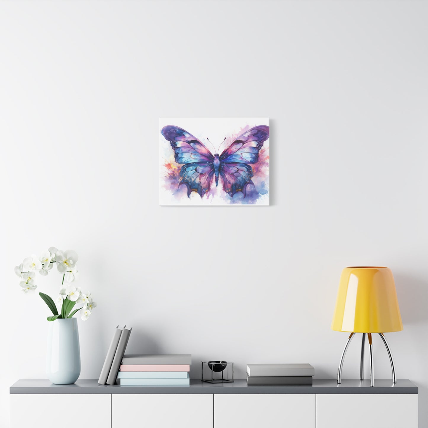 Blue & Purple Butterfly Alcohol Ink Canvas Art | Butterfly Decor | Wall Art | Wall Print