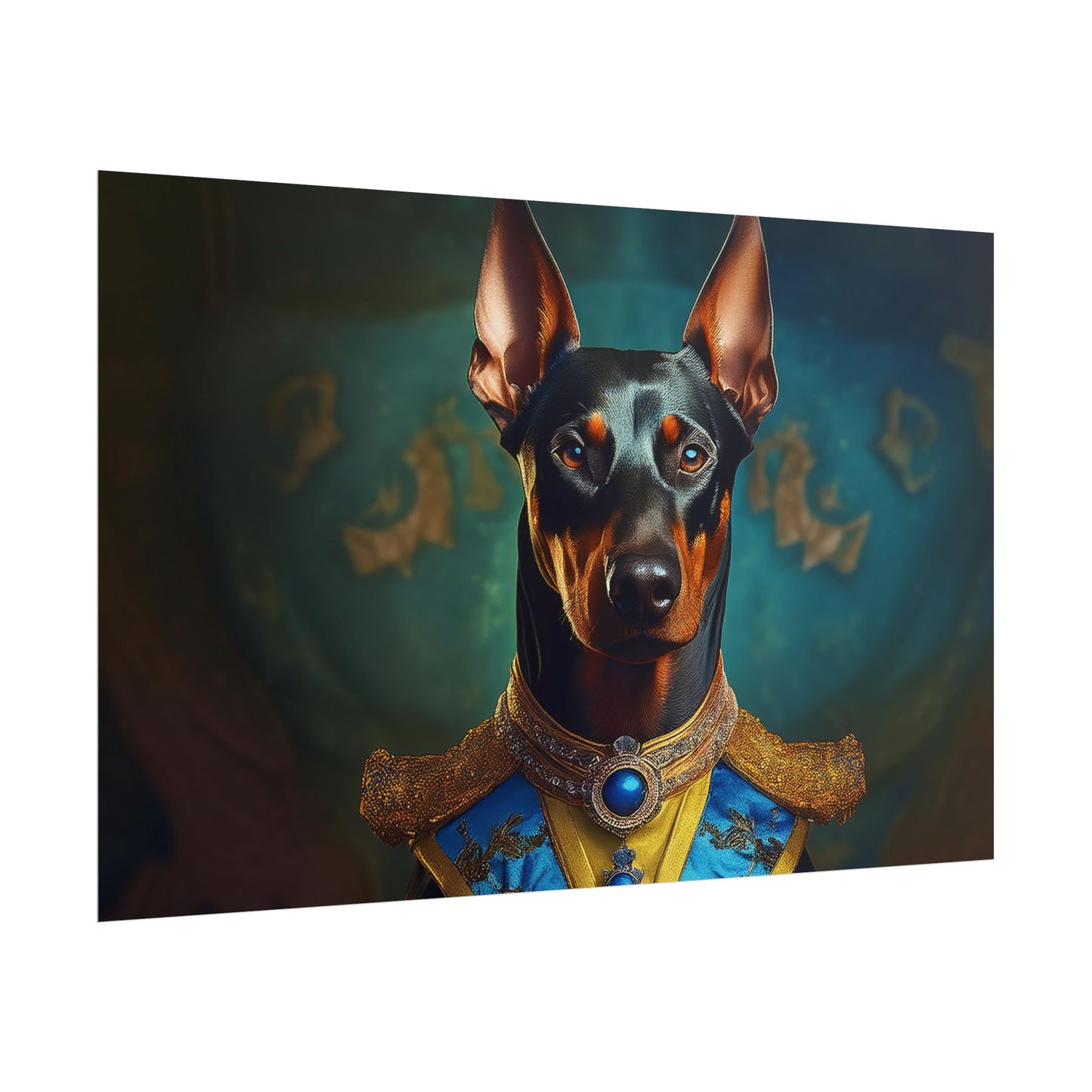 Doberman Pinscher Renaissance  Dog Pet Portrait Print | Wall Art | Wall Print | Dog Art