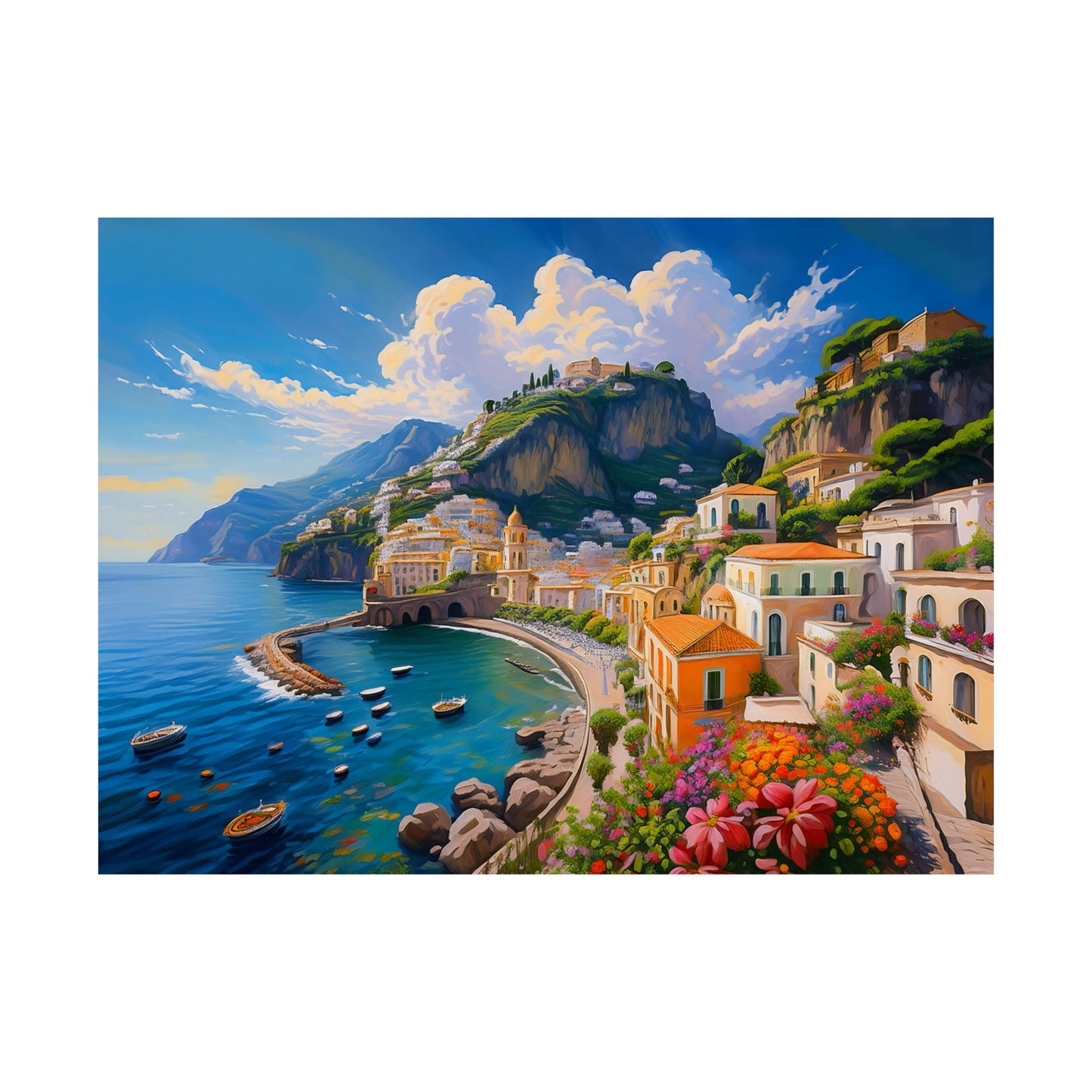 Amalfi Coast Italy Coastal Print | Style 2 | Wall Art | Wall Print