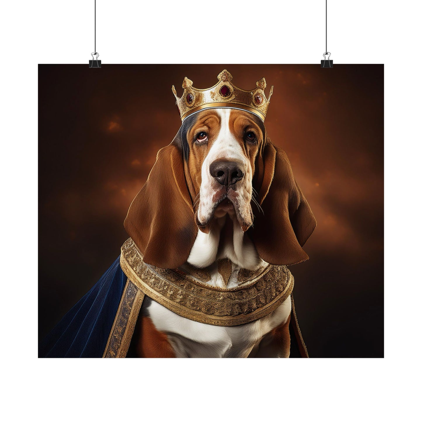 Bassett Hound Renaissance Dog Portrait Art Print, Wall Decor Gift, Animal Lover Home Decor, Dog Wall Art