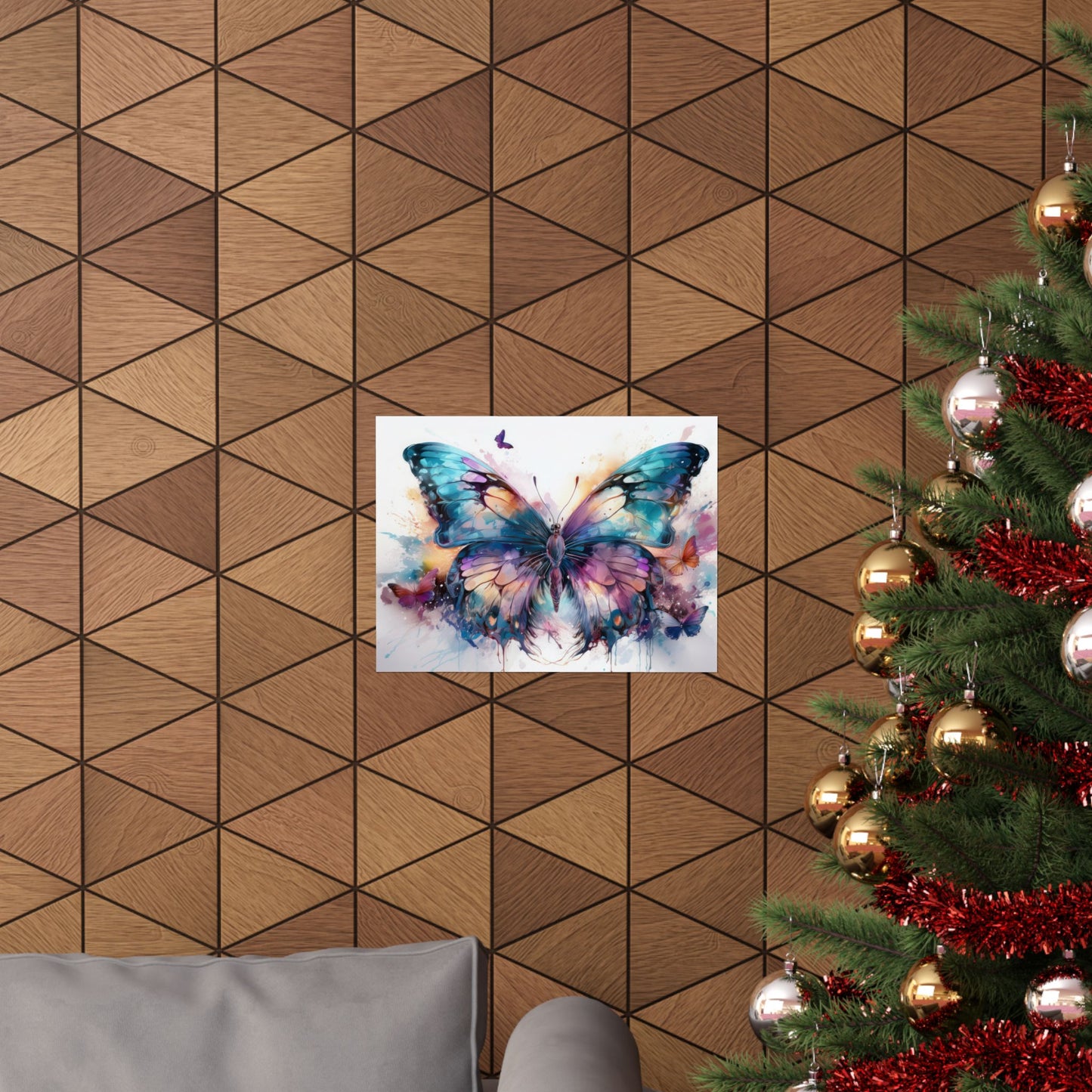 Teal, Orange & Purple Butterfly Alcohol Ink Wall Art | Butterfly wall art | Wall Art | Wall Print