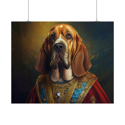 Bloodhound Renaissance Dog Portrait Art Print, Wall Decor Gift, Animal Lover Home Decor, Dog Wall Art