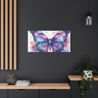 Blue & Purple Butterfly Alcohol Ink Canvas Art | Butterfly Decor | Wall Art | Wall Print