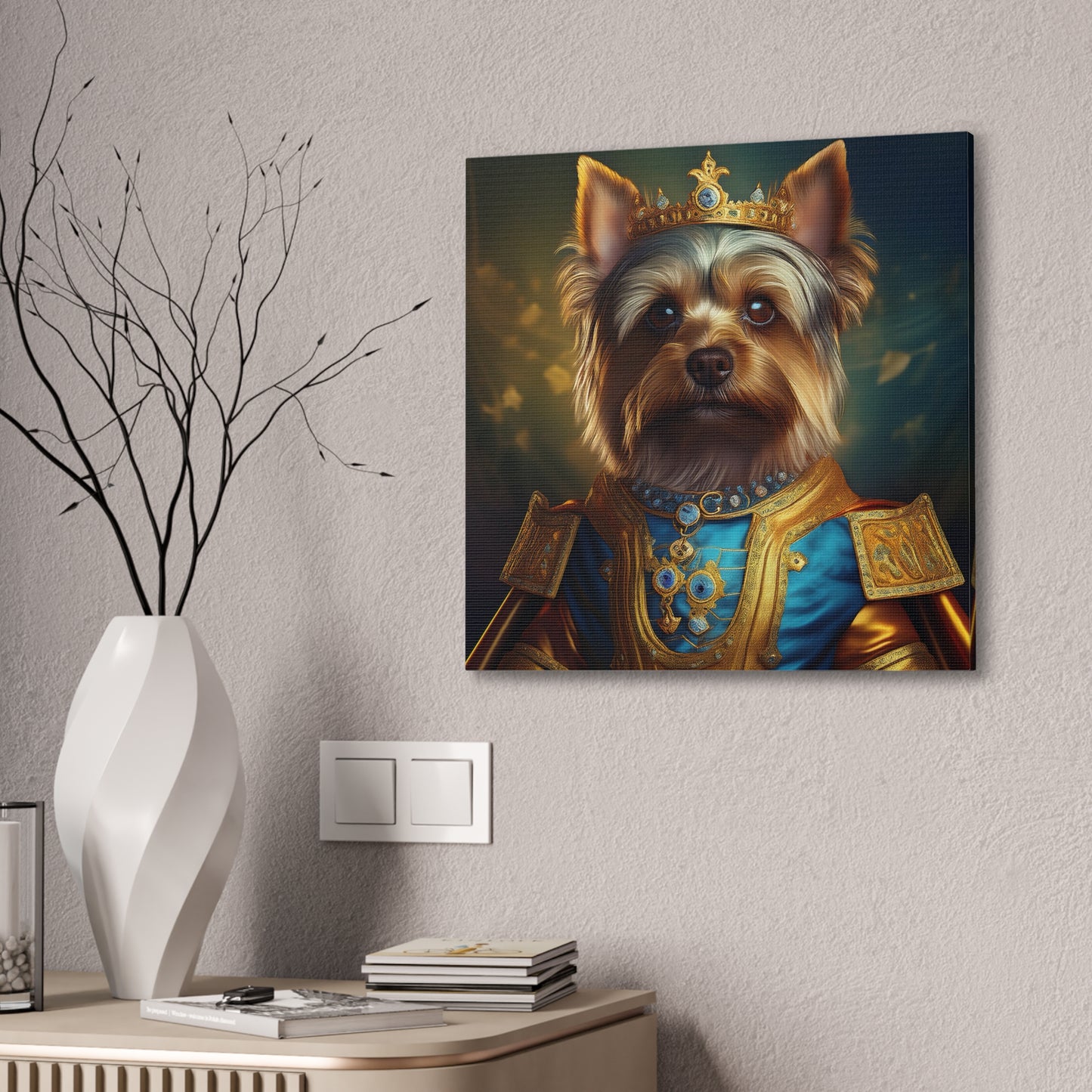 Yorkshire Terrier Renaissance Pet Portrait on Canvas | Wall Art | Wall Print | Dog Art
