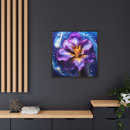 Abstract Iris - Style 2 -  Floral Framed Canvas,  Wall Print, wall art, botanical art