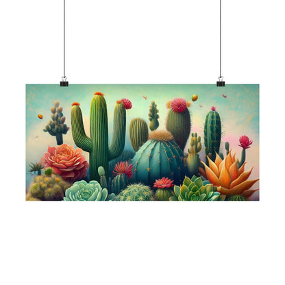 Abstract Cacti and Succulent Desert Garden Color Print | Wall Art | Wall Print