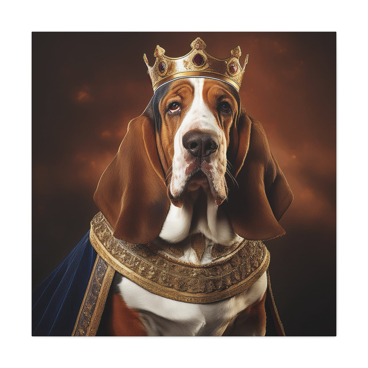 Bassett Hound Renaissance Pet Portrait on Canvas | Wall art | wall print | Dog Art