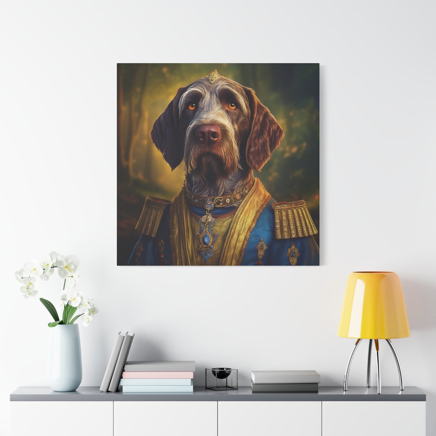 German Wirehaired Pointer Dog Pet Portrait Renaissance - Canvas, wall art, wall print, dog portrait, dog art