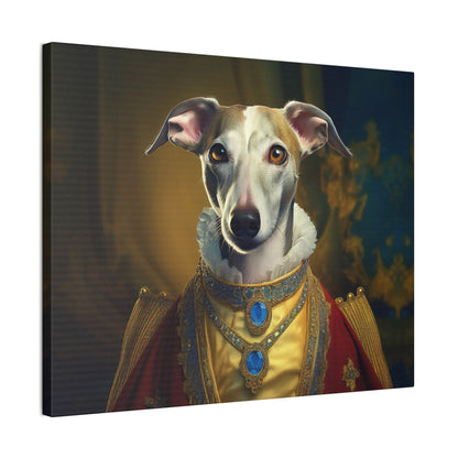 Whippet Pet Portrait Renaissance Print - Canvas, wall art, wall print, dog portrait, dog art