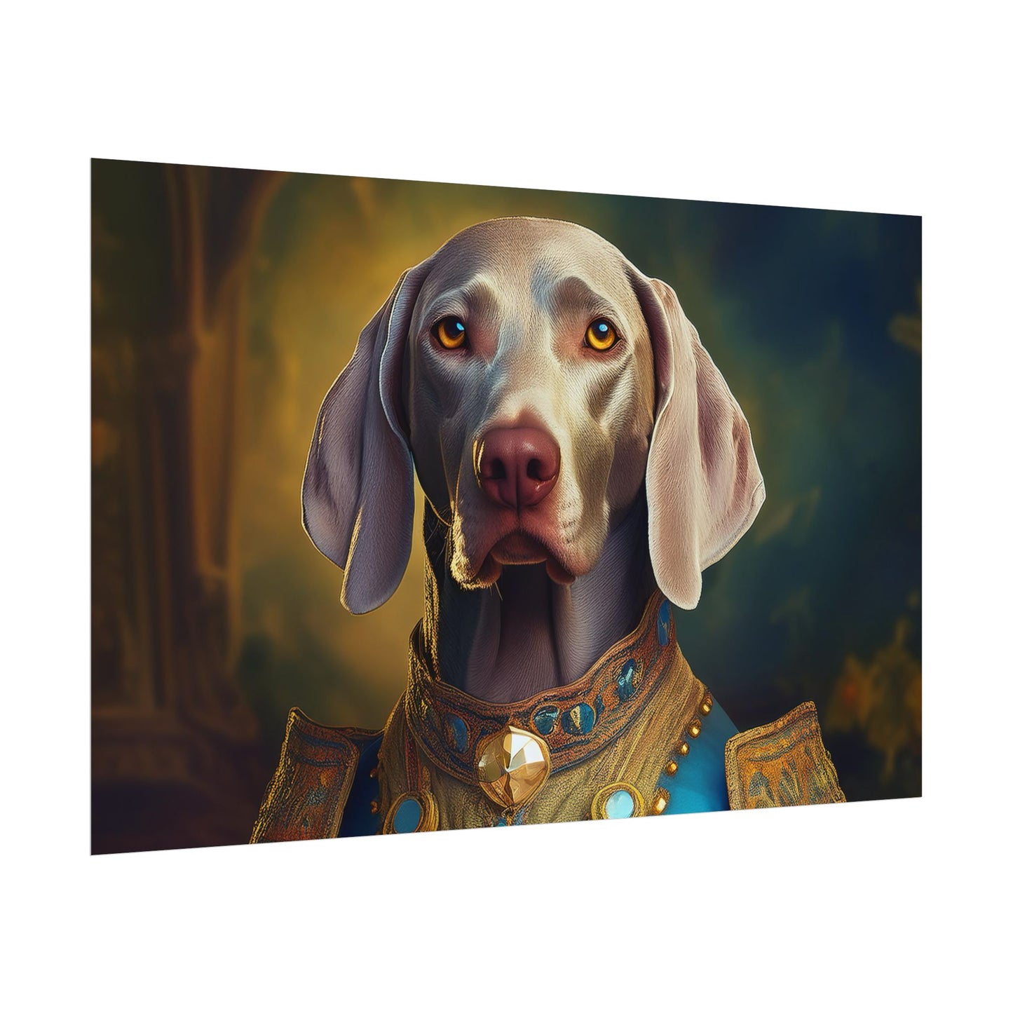 Weimaraner Renaissance Pet Portrait Print, wall print, wall art, Animal Lover Home Decor, Dog Wall Art