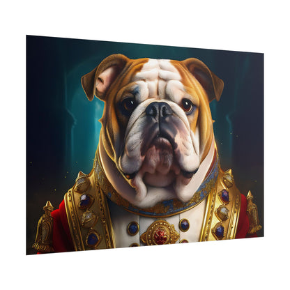 English Bulldog Renaissance  Dog Pet Portrait Print | Wall Art | Wall Print