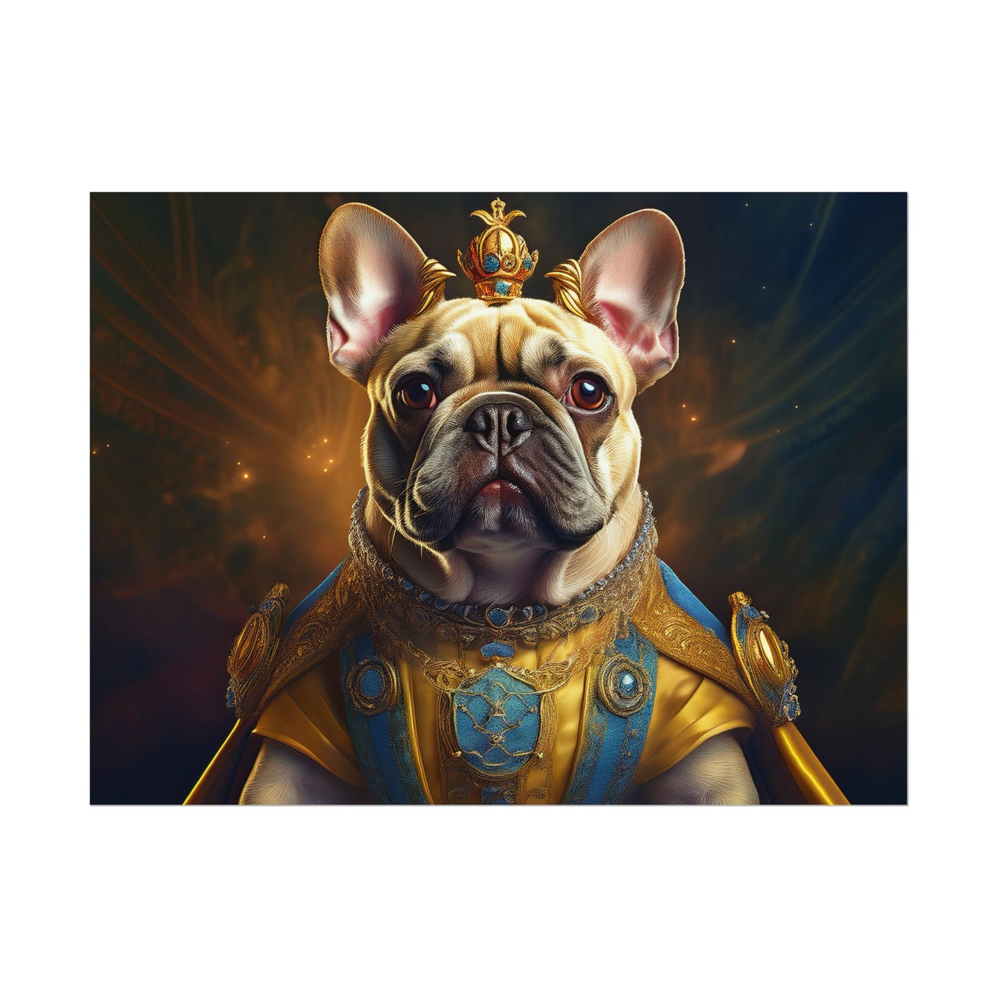 French Bulldog Renaissance Portrait Art Print, Wall Decor Gift, Animal Lover Home Decor, Dog Wall Art