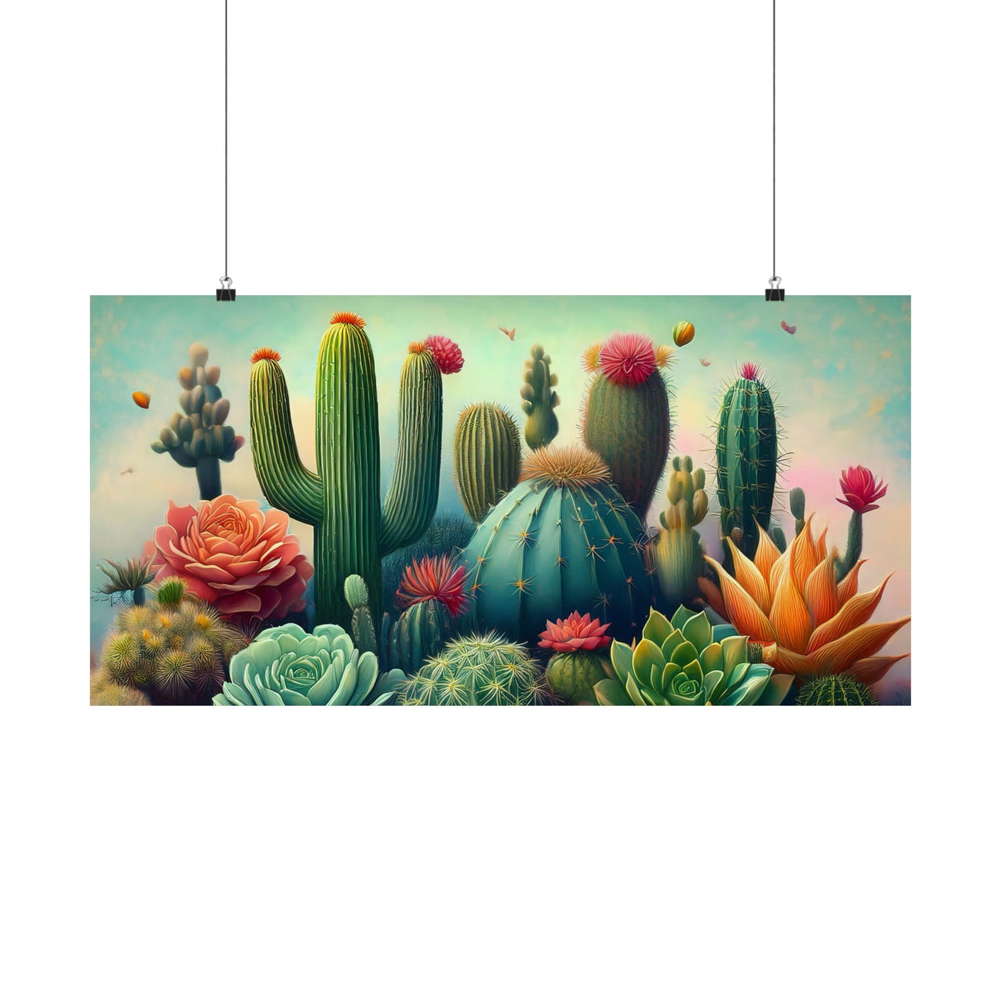Abstract Cacti and Succulent Desert Garden Color Print | Wall Art | Wall Print