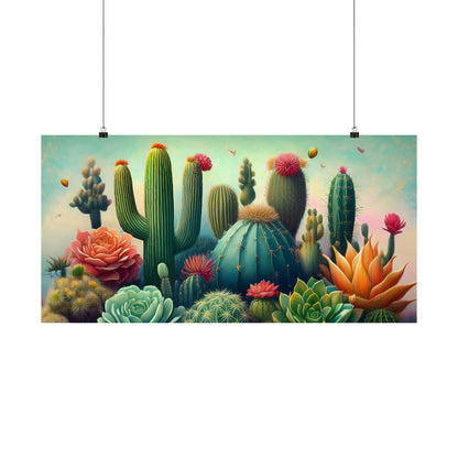 Abstract Cacti and Succulent Desert Garden Color Print | Wall Art | Wall Print